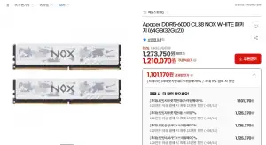 Apacer DDR5-6000 CL38 NOX WHITE 패키지 (64GB(32Gx2))