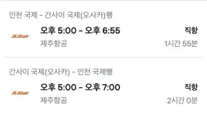 10.10 ~ 10.14 인천 오사카 왕복 항공권