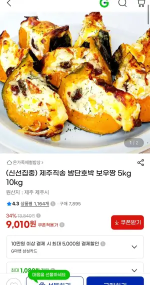 제주직송 밤단호박 보우짱 5kg