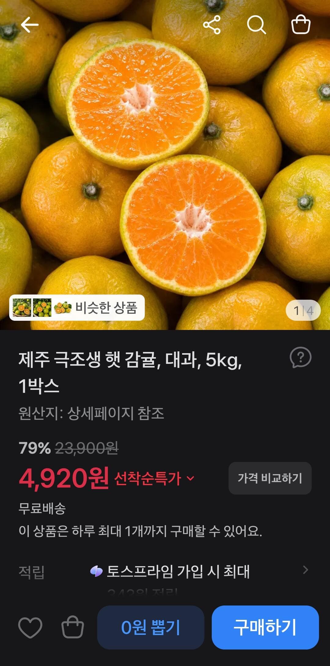 제주 극조생 햇 감귤, 대과, 5kg