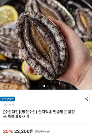 국내산 활전복 특특대 1kg 6~7미