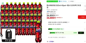 펩시제로라임 500ml 40pet +펩시 드라이백 1개 증정